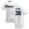 Stunning Miami Marlins #38 Jorge Alfaro Men's Nike White Home 2020 Authentic Player MLB Jersey