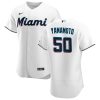 Superb Miami Marlins #50 Jordan Yamamoto Men's Nike White Home 2020 Authentic Player MLB Jersey