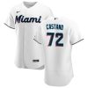 Delightful Miami Marlins #72 Daniel Castano Men's Nike White Home 2020 Authentic Player MLB Jersey