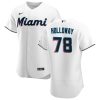 Premium Miami Marlins #78 Jordan Holloway Men's Nike White Home 2020 Authentic Player MLB Jersey