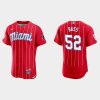 Outstanding Miami Marlins #52 Anthony Bass Men's Nike 2021 City Connect Authentic MLB Jersey Red