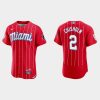 Premium Miami Marlins #2 Jazz Chisholm Jr. Men's Nike 2021 City Connect Authentic MLB Jersey Red
