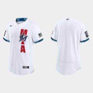 Fantastic Miami Marlins 2021 MLB All Star Game Authentic White Jersey