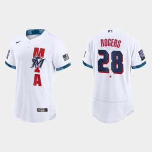 HighQuality Miami Marlins #28 Trevor Rogers 2021 MLB All Star Game Authentic White Jersey