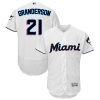 Delightful marlins #21 Curtis Granderson White Flexbase Authentic Collection Stitched MLB Jersey