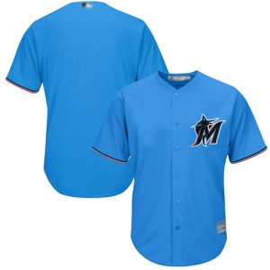 HighQuality marlins Blank Blue New Cool Base Stitched MLB Jersey