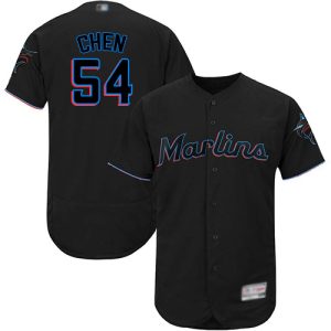 Impressive marlins #54 Wei Yin Chen Black Flexbase Authentic Collection Stitched MLB Jersey