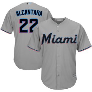 HighQuality marlins #22 Sandy Alcantara Grey New Cool Base Stitched MLB Jersey