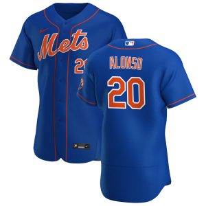 Stunning New York Mets #20 Pete Alonso Men's Nike Royal Alternate 2020 Authentic Player MLB Jersey
