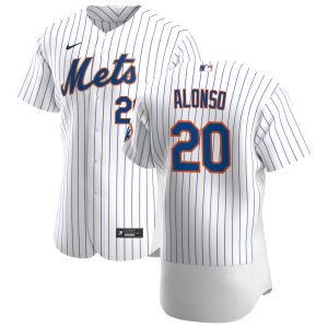 Exceptional New York Mets #20 Pete Alonso Men's Nike White Home 2020 Authentic Player MLB Jersey