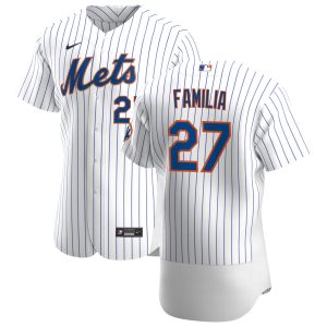Exceptional New York Mets #27 Jeurys Familia Men's Nike White Home 2020 Authentic Player MLB Jersey