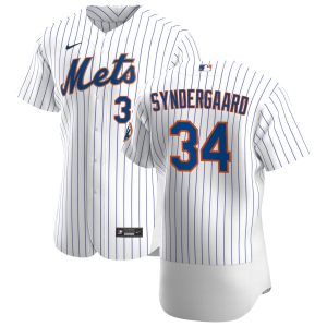 Delightful New York Mets #34 Noah Syndergaard Men's Nike White Home 2020 Authentic Player MLB Jersey