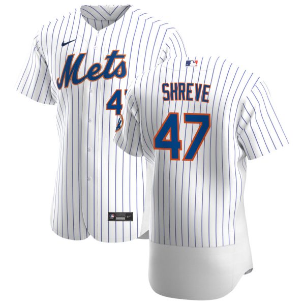 Delightful New York Mets #47 Chasen Shreve Men's Nike White Home 2020 Authentic Player MLB Jersey