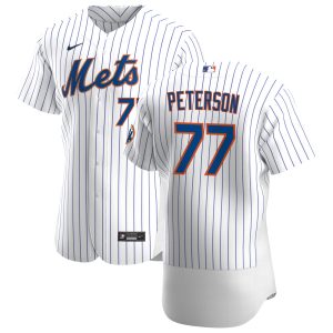 Fantastic New York Mets #77 David Peterson Men's Nike White Home 2020 Authentic Player MLB Jersey