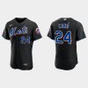 Exceptional New York Mets #24 Robinson Cano Men's Nike 2022 Authentic Alternate Stitched MLB Jersey   Black