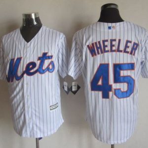 Delightful Mets #45 Zack Wheeler White(Blue Strip) New Cool Base Stitched MLB Jersey