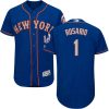 Stunning Mets #1 Amed Rosario Blue(Grey NO.) Flexbase Authentic Collection Stitched MLB Jersey