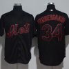 Superb Mets #34 Noah Syndergaard Black Strip Stitched MLB Jersey