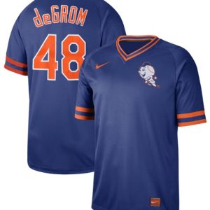 Amazing Nike Mets #48 Jacob DeGrom Royal Authentic Cooperstown Collection Stitched MLB Jersey