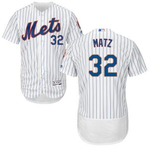 Delightful Mets #32 Steven Matz White(Blue Strip) Flexbase Authentic Collection Stitched MLB Jersey