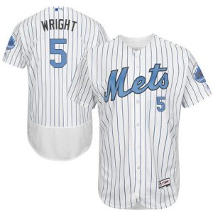 Amazing Mets #5 David Wright White(Blue Strip) Flexbase Authentic Collection Father's Day Stitched MLB Jersey