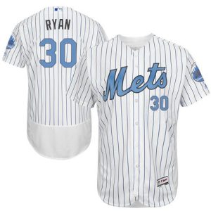 Premium Mets #30 Nolan Ryan White(Blue Strip) Flexbase Authentic Collection Father's Day Stitched MLB Jersey