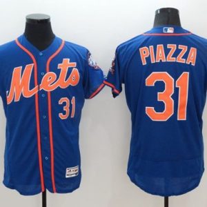 Superb Mets #31 Mike Piazza Blue Flexbase Authentic Collection Stitched MLB Jersey