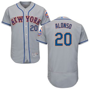 Amazing Mets #20 Pete Alonso Grey Flexbase Authentic Collection Stitched MLB Jersey