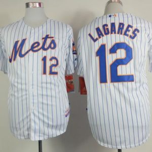 Amazing Mets #12 Juan Lagares White(Blue Strip) Home Cool Base Stitched MLB Jersey