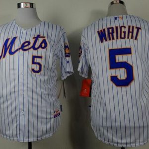 Amazing Mets #5 David Wright White(Blue Strip) Home Cool Base Stitched MLB Jersey