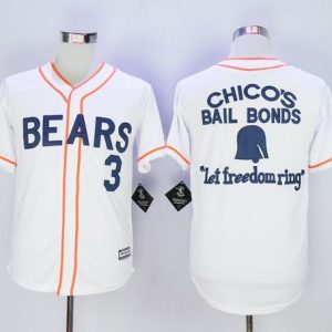 Delightful Bad News Bears Button Down #3 Kelly Leak White Movie Stitched MLB Jersey