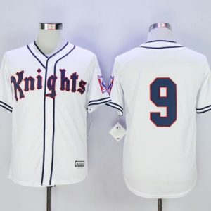 Exceptional New York Knights The Natural #9 Roy Hobbs White Movie Stitched MLB Jersey