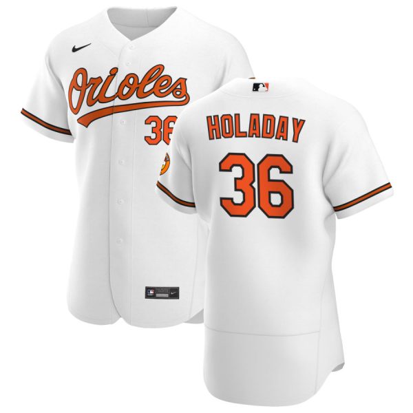 Fantastic Baltimore Orioles #36 Bryan Holaday Men's Nike White Home 2020 Authentic Player MLB Jersey