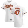 Stunning Baltimore Orioles #47 John Means Men's Nike White Home 2020 Authentic Player MLB Jersey