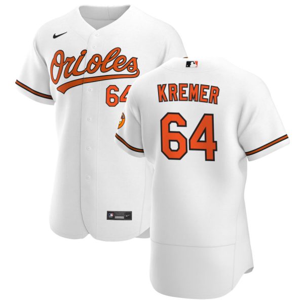 Delightful Baltimore Orioles #64 Dean Kremer Men's Nike White Home 2020 Authentic Player MLB Jersey