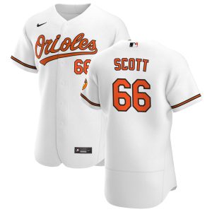 Premium Baltimore Orioles #66 Tanner Scott Men's Nike White Home 2020 Authentic Player MLB Jersey