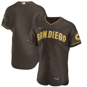 Outstanding San Diego Padres Men's Nike Brown Authentic Alternate Team MLB Jersey