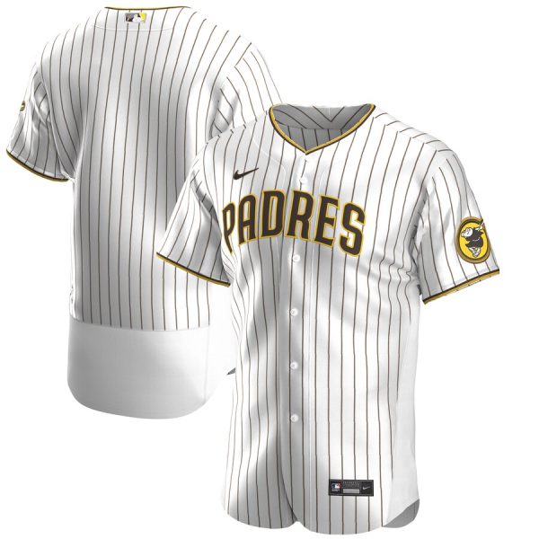 Outstanding San Diego Padres Men's Nike White Brown Authentic Alternate Team MLB Jersey