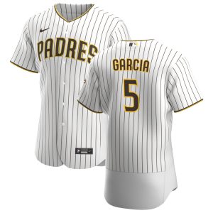 Exceptional San Diego Padres #5 Greg Garcia Men's Nike White Brown Home 2020 Authentic Player Jersey