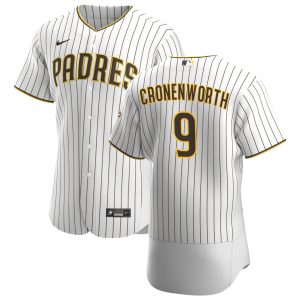Delightful San Diego Padres #9 Jake Cronenworth Men's Nike White Brown Home 2020 Authentic Player Jersey