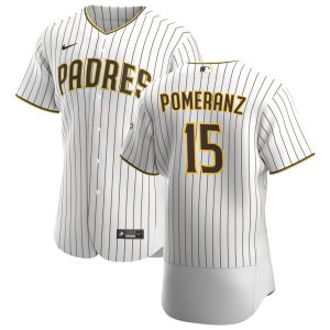Amazing San Diego Padres #15 Drew Pomeranz Men's Nike White Brown Home 2020 Authentic Player Jersey