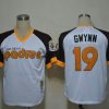 Impressive Mitchell And Ness Padres #19 Tony Gwynn White Throwback Stitched MLB Jersey