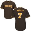 Superb Padres #7 Manuel Margot Brown New Cool Base Stitched MLB Jersey