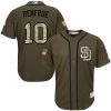 Stunning Padres #10 Hunter Renfroe Green Salute to Service Stitched MLB Jersey