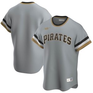 Superb Pittsburgh Pirates Nike Road Cooperstown Collection Team MLB Jersey Gray