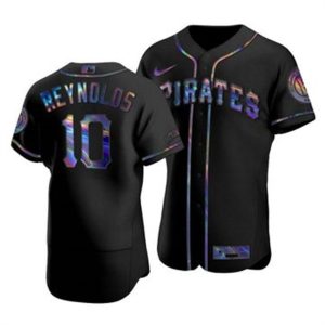 Amazing Pittsburgh Pirates #10 Bryan Reynolds Men's Nike Iridescent Holographic Collection MLB Jersey   Black