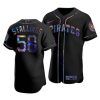 Stunning Pittsburgh Pirates #58 Jacob Stallings Men's Nike Iridescent Holographic Collection MLB Jersey   Black
