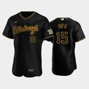 Superb Pittsburgh Pirates #15 Wilmer Difo Authentic Men's Nike Alternate MLB Jersey   Black