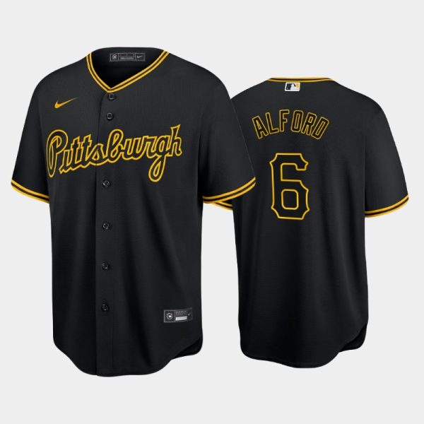 Impressive Pittsburgh Pirates #6 Anthony Alford Game Men's Nike Alternate MLB Jersey Black