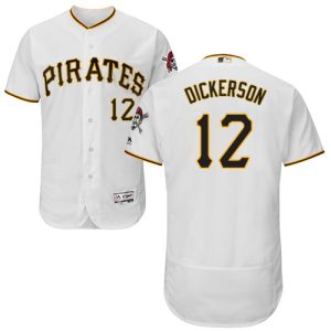 Superb Pirates #12 Corey Dickerson White Flexbase Authentic Collection Stitched MLB Jersey